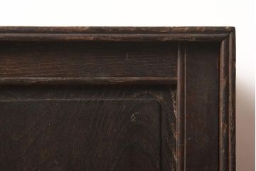 アンティーク家具　大正昭和初期　倹飩扉式　引き出し付きのスリムな収納箱(収納棚、戸棚)(R-040669)