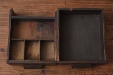 アンティーク家具　和製アンティーク　國松式安全錠　からくり付き小引き出し(卓上収納、小物入れ)(R-040670)