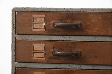 アンティーク家具　和製アンティーク　シャビーなペイントが魅力の小引き出し(小物収納、卓上収納)(R-040676)