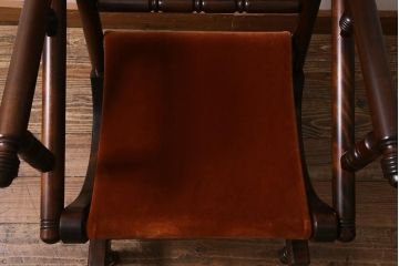 中古　松本民芸家具　D型　ロッキングチェア(アームチェア、揺り椅子)(R-040678)