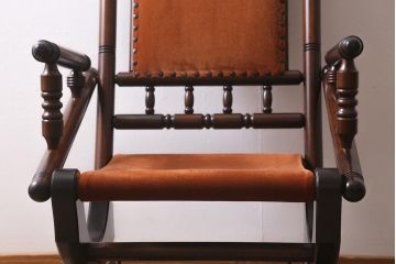 中古　松本民芸家具　D型　ロッキングチェア(アームチェア、揺り椅子)(R-040678)