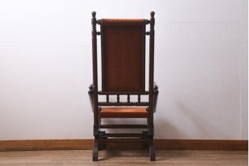 中古　松本民芸家具　D型　ロッキングチェア(アームチェア、揺り椅子)(R-040678)