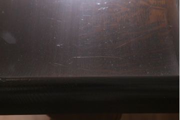 ヴィンテージ家具　輸入家具　オーク材　重厚なデザインが目を引くオランダ製のダイニングテーブル(定価約25万円)(4人掛け、6人掛け、ビンテージ)(R-040681)