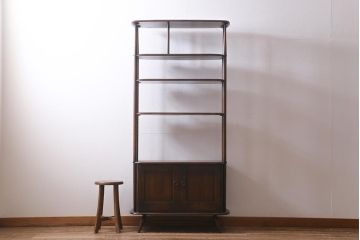 ヴィンテージ家具　イギリスビンテージ　ERCOL(アーコール)　落ち着いた木色のルームディバイダー(飾り棚、ラック)(R-040682)