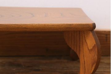アンティーク家具　総ケヤキ材　力強い杢目が目を引く花台(飾り台)(R-040684)