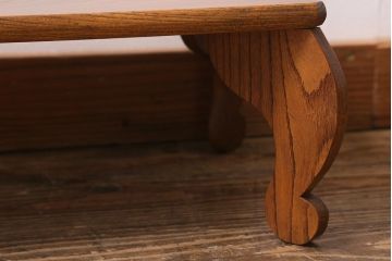 アンティーク家具　総ケヤキ材　力強い杢目が目を引く花台(飾り台)(R-040684)