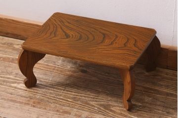 アンティーク家具　総ケヤキ材　力強い杢目が目を引く花台(飾り台)(R-040684)