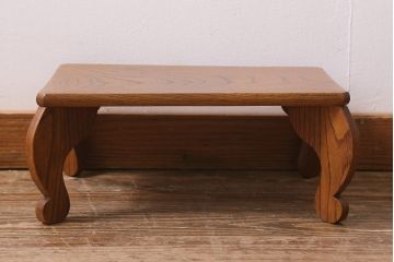 アンティーク家具　総ケヤキ材　力強い杢目が目を引く花台(飾り台)(R-040684)