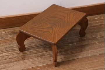 アンティーク家具　総ケヤキ材　力強い杢目が目を引く花台(飾り台)(R-040684)