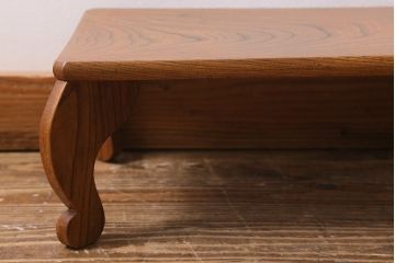 アンティーク家具　総ケヤキ材　力強い杢目が目を引く花台(飾り台)(R-040684)
