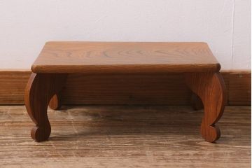 アンティーク家具　総ケヤキ材　力強い杢目が目を引く花台(飾り台)(R-040684)
