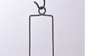 アンティーク雑貨　日本製　ASAHI　巻き芯14番　フリルシェードがおしゃれな吊り下げ式オイルランプ(ランタン、ハンギングランプ)(R-040686)