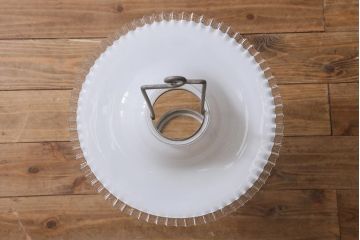 アンティーク雑貨　日本製　ASAHI　巻き芯14番　フリルシェードがおしゃれな吊り下げ式オイルランプ(ランタン、ハンギングランプ)(R-040686)