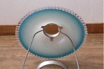 アンティーク雑貨　日本製　ASAHI　巻き芯14番　フリルシェードがおしゃれな吊り下げ式オイルランプ(ランタン、ハンギングランプ)(R-040686)