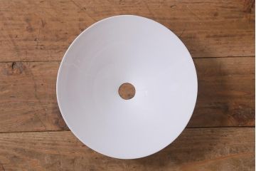 アンティーク照明　シンプルなデザインが取り入れやすいミルクガラスのペンダントライト(天井照明、シェード)(R-040691)