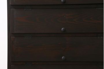 ラフジュ工房オリジナル　古材リメイク家具　引き出し付きパタパタ扉の下駄箱(収納棚、キャビネット)(R-040697)