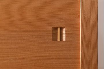 中古　民芸家具　柄杓付き　網代編みの引戸が目を引く置水屋(置き水屋、茶水屋、茶道具、戸棚)(R-040699)