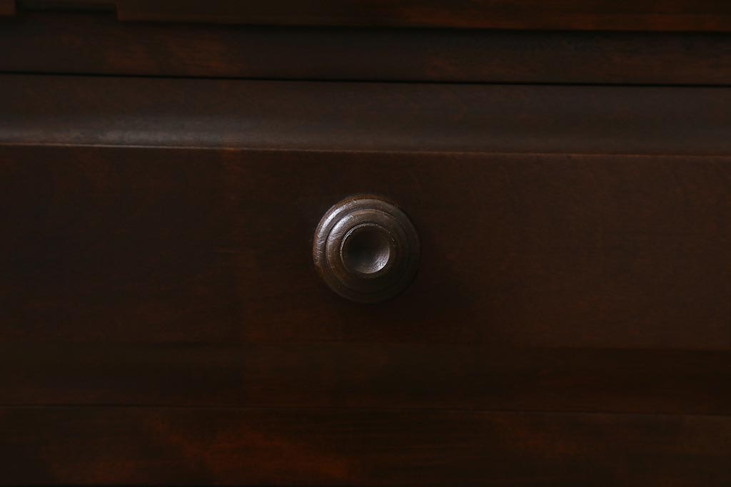 中古　北海道民芸家具　洗練された佇まいが魅力的なライティングビューロー(簿記机、在宅ワーク、在宅用ワークデスク、机、在宅ワーク、在宅用引き出し)(R-040702)