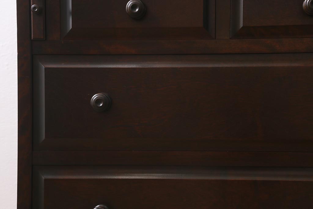 中古　北海道民芸家具　洗練された佇まいが魅力的なライティングビューロー(簿記机、在宅ワーク、在宅用ワークデスク、机、在宅ワーク、在宅用引き出し)(R-040702)