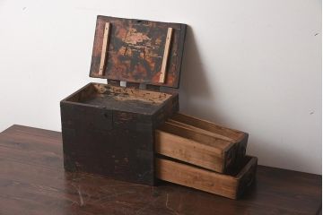 アンティーク家具　古民具　明治大正期　情緒あふれる硯箱(小引き出し)(R-040706)