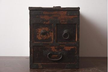 アンティーク家具　古民具　明治大正期　情緒あふれる硯箱(小引き出し)(R-040706)