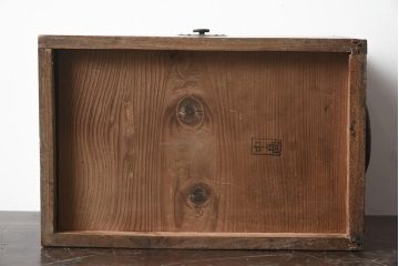 アンティーク家具　古民具　明治大正期　欅(ケヤキ)材　くすんだ金具が味わい深い硯箱(小引き出し)(R-040707)