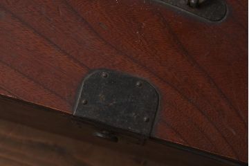 アンティーク家具　古民具　明治大正期　欅(ケヤキ)材　くすんだ金具が味わい深い硯箱(小引き出し)(R-040707)