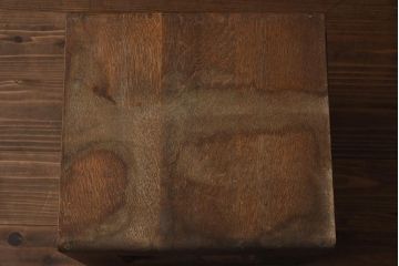 レトロ家具　ナラ材　ネームプレート付き　両面使いの小引き出し(書類ケース、卓上収納)(R-040708)