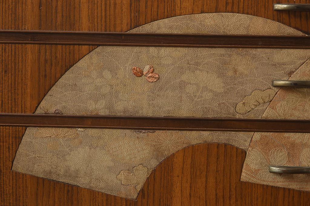 昭和中期　和装小物入れ　扇の意匠が上品な小引き出し(小物収納)(R-040710)