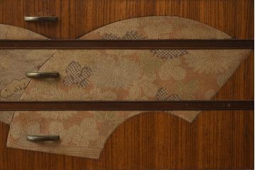 昭和中期　和装小物入れ　扇の意匠が上品な小引き出し(小物収納)(R-040710)