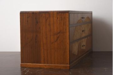 昭和中期　和装小物入れ　扇の意匠が上品な小引き出し(小物収納)(R-040710)