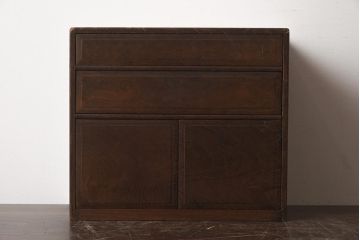 アンティーク家具　指物家具　桑材　上品な木味の小引き出し(卓上収納、小物収納)(R-040711)