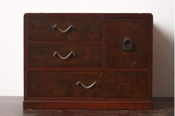 アンティーク家具　大正昭和初期　可愛らしい雰囲気のレトロな小引き出し(小物収納)(R-040714)