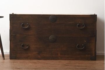 アンティーク家具　和製アンティーク　桐材　素朴な和の趣き漂う箪笥ローボード(ローチェスト、引き出し、衣装箪笥、桐箪笥、桐たんす)(R-040719)