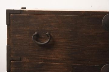 アンティーク家具　和製アンティーク　桐材　素朴な和の趣き漂う箪笥ローボード(ローチェスト、引き出し、衣装箪笥、桐箪笥、桐たんす)(R-040719)