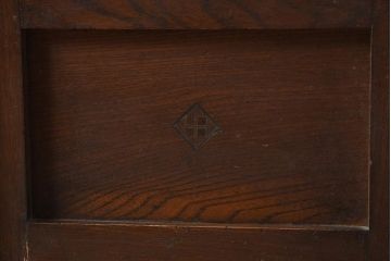 レトロ家具　大正ロマン　栓材　扉の透かしが上品な本箱(ブックケース、収納棚、キャビネット)(R-040721)