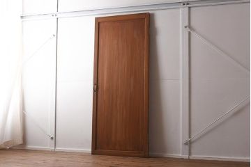 アンティーク建具　和製アンティーク　杉材　赤味がかった茶色の木製ドア(建具、扉)(R-040724)