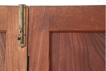 アンティーク家具　和製アンティーク　大正昭和初期　激レア　両開き　美しい杢目の総ケヤキ材でつくられた折り戸1対(親子ドア、木製ドア、扉)(R-040727)