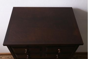 中古　北海道民芸家具　洗練されたデザインが魅力のスリムなチェスト(引き出し、タンス)(R-040729)
