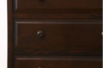 中古　北海道民芸家具　洗練されたデザインが魅力のスリムなチェスト(引き出し、タンス)(R-040729)