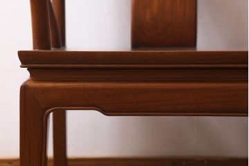 ヴィンテージ家具　カリン材　螺鈿象嵌　高級感漂う上品な佇まいが魅力のアームチェア(板座チェア、椅子、ビンテージ、花梨材)(R-040731)