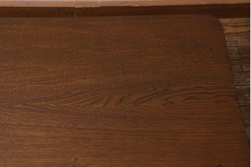 レトロ家具　昭和中期　栓材　味わい深い木肌が魅力の角ちゃぶ台(折りたたみテーブル、座卓、ローテーブル)(R-040732)