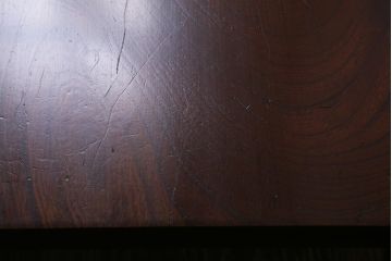 アンティーク家具　大正昭和初期　総ケヤキ材　一枚板　和の風情漂う角ちゃぶ台(折りたたみテーブル、座卓、ローテーブル)(R-040733)