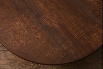 レトロ家具　昭和初期　栓材　温かみのある素朴な雰囲気が魅力の丸ちゃぶ台(折りたたみテーブル、座卓、ローテーブル)(R-040734)