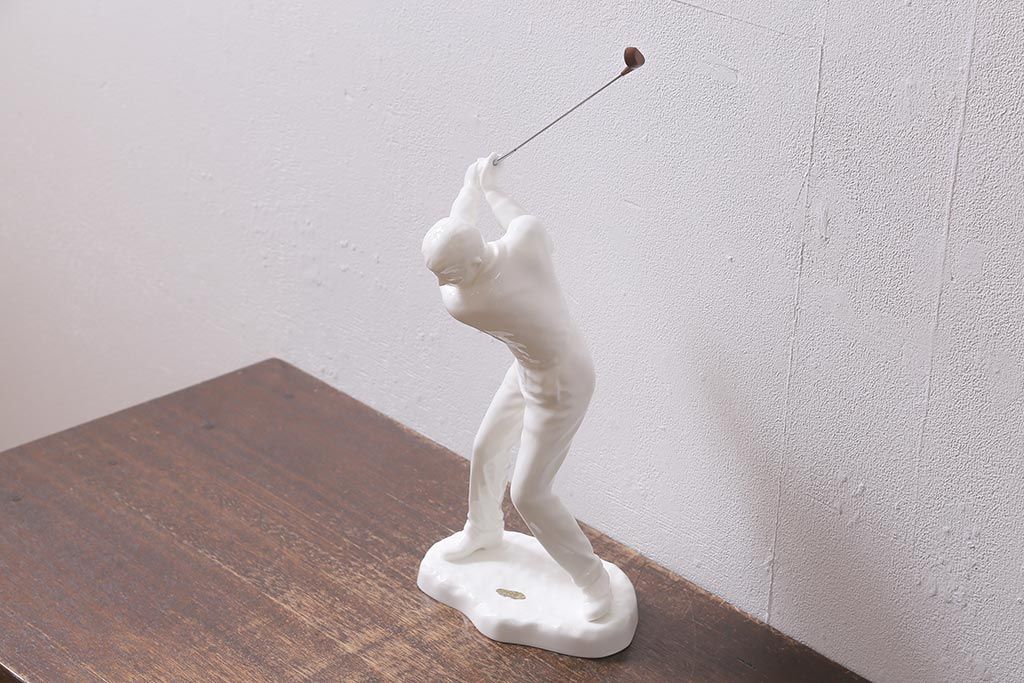 ノリタケ ボーンチャイナ ゴルファー像 磁器置物 ノリタケ ボーン