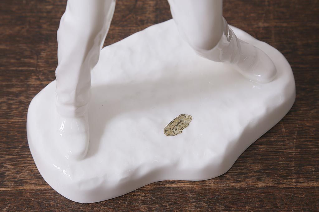 アンティーク雑貨　昭和中期　ノリタケ　ボーンチャイナ　ゴルフファー像(置き物、ディスプレイ雑貨)(R-040739)