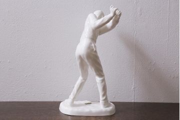アンティーク雑貨　昭和中期　ノリタケ　ボーンチャイナ　ゴルフファー像(置き物、ディスプレイ雑貨)(R-040739)