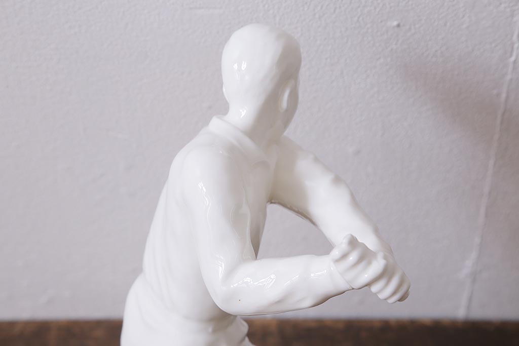 アンティーク雑貨　昭和中期　ノリタケ　ボーンチャイナ　ゴルフファー像(置き物、ディスプレイ雑貨)(R-040739)