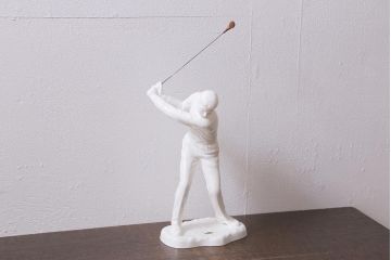 アンティーク雑貨　昭和中期　ノリタケ　ボーンチャイナ　ゴルフファー像(置き物、ディスプレイ雑貨)(R-040739)