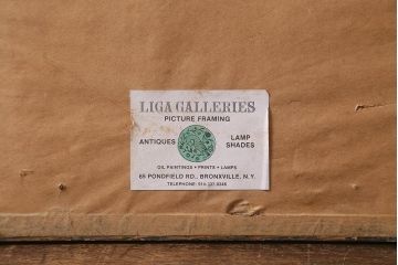 ヴィンテージ雑貨　LIGA GALLERIES PICTURE FRAMING　アートフレーム　ペン画　セピア色がおしゃれな壁掛け絵画(ビンテージ)(R-040742)